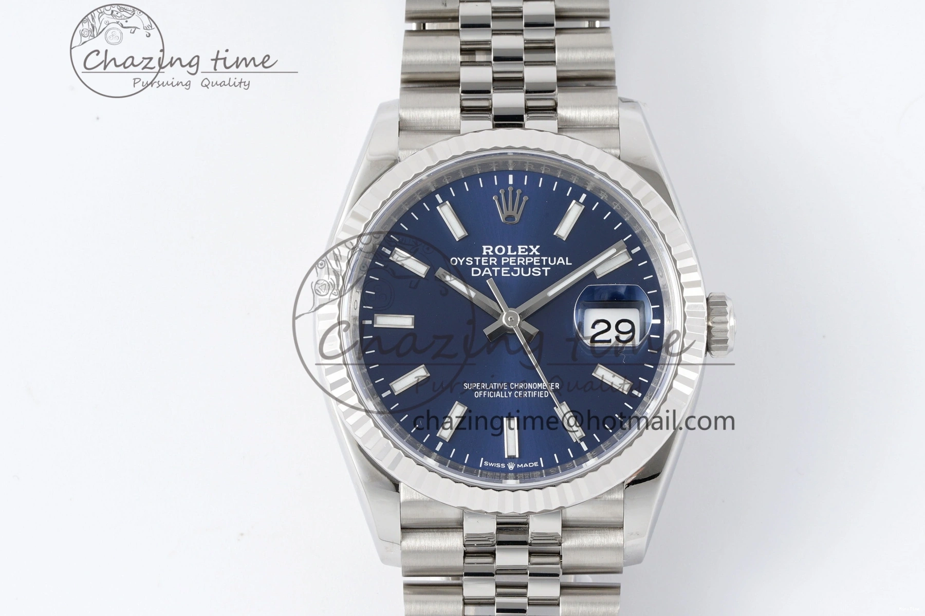 MiroTime 0512 BestValue DateJust 36 SS 116234 VSF 1:1 Best Edition 904L Steel Blue Stick Dial on Jubilee Bracelet VS 2091